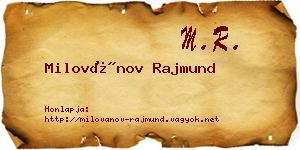 Milovánov Rajmund névjegykártya